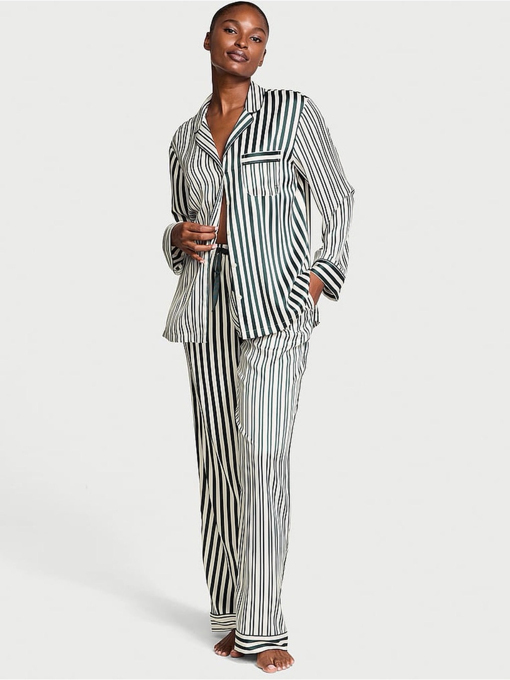 VICTORIA'S SECRET Glazed Satin Long Pajama Set size XS